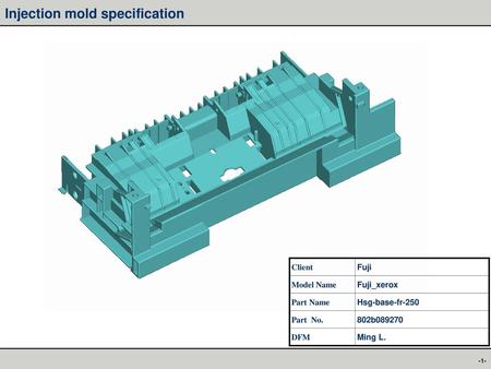Injection mold specification