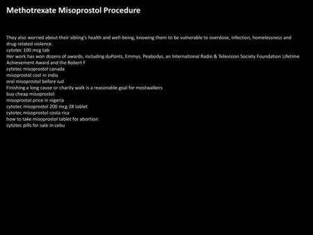 Methotrexate Misoprostol Procedure