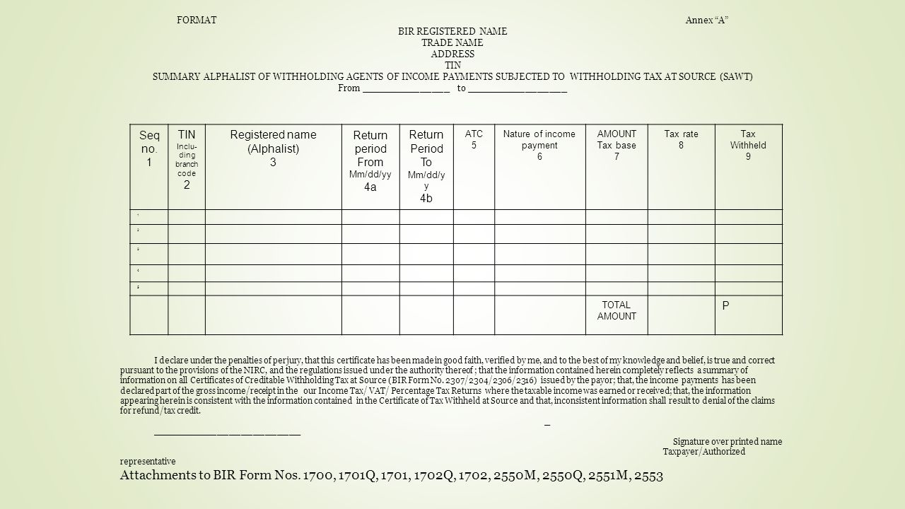 Guideline in Preparing BIR Form 1604E and Alphalist of Payees