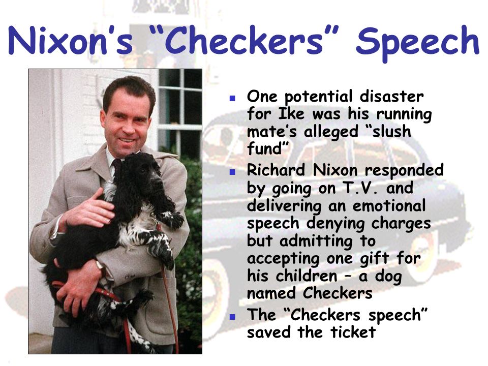 Image result for richard nixon gives his famous checkers speech