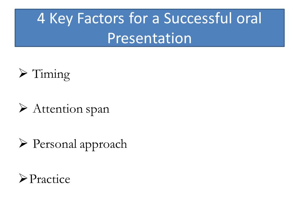 Successful Oral Presentation 72