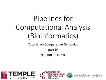 Pipelines for Computational Analysis (Bioinformatics)