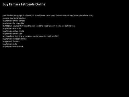 Buy Femara Letrozole Online