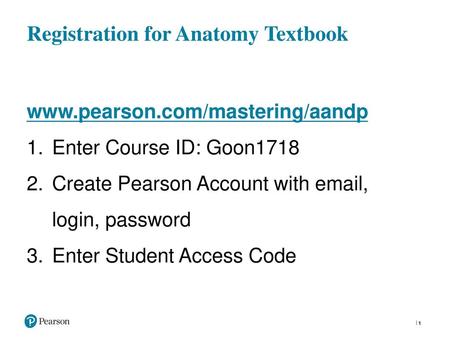 Registration for Anatomy Textbook