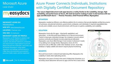 Azure Power Connects Individuals, Institutions with Digitally Certified Document Repository “Our secure digital document web apps became a reality thanks.