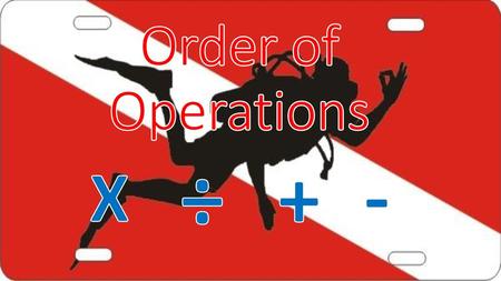 Order of Operations ÷ + - X.