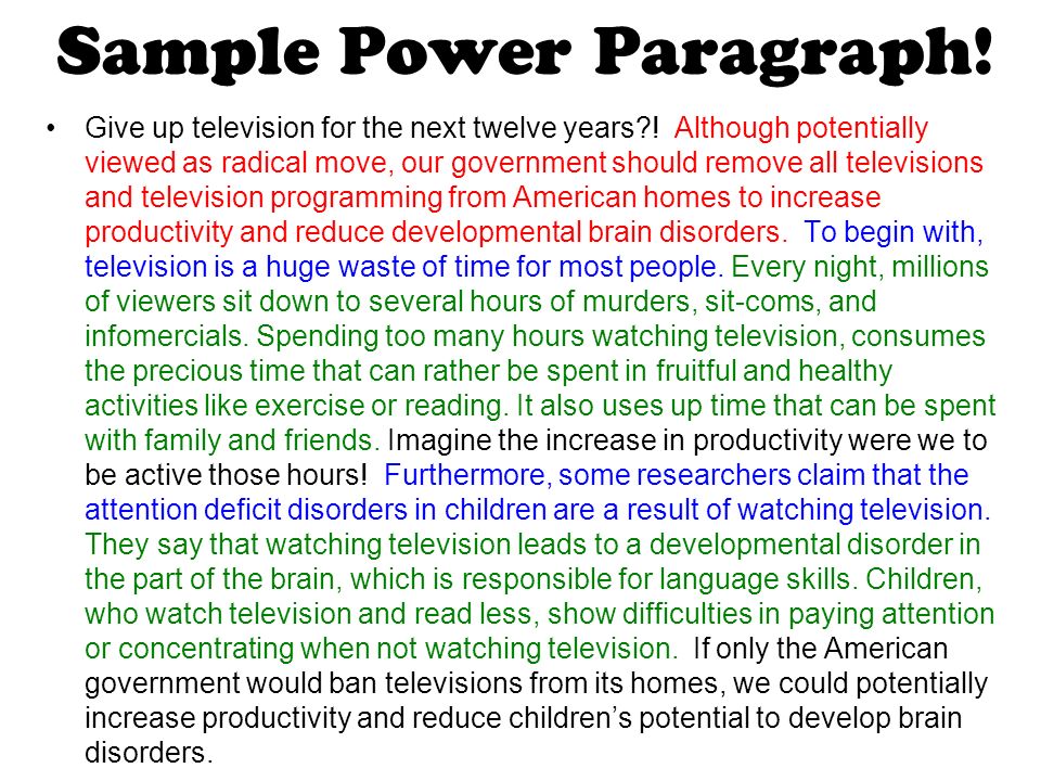 how to start a power paragraph