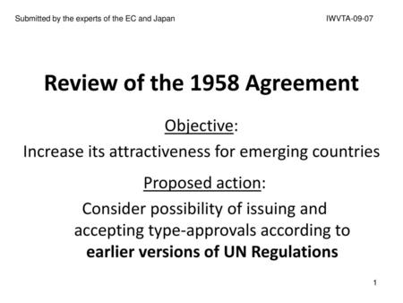 Review of the 1958 Agreement