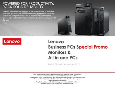Business PCs Special Promo Monitors & All in one PCs