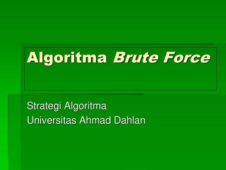 Strategi Algoritma Universitas Ahmad Dahlan