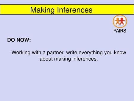 Making Inferences DO NOW: