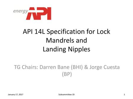 API 14L Specification for Lock Mandrels and Landing Nipples