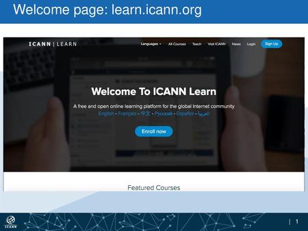 Welcome page: learn.icann.org