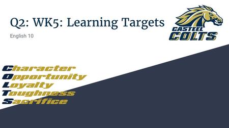 Q2: WK5: Learning Targets