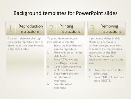 Background templates for PowerPoint slides
