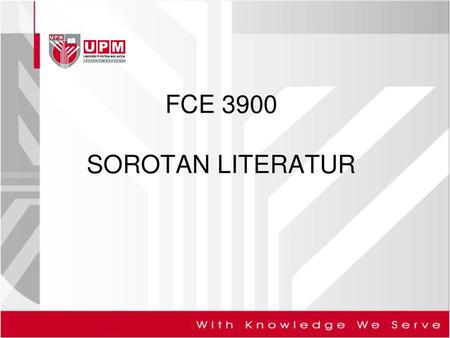 FCE 3900 SOROTAN LITERATUR.