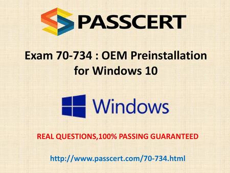 Exam : OEM Preinstallation for Windows 10