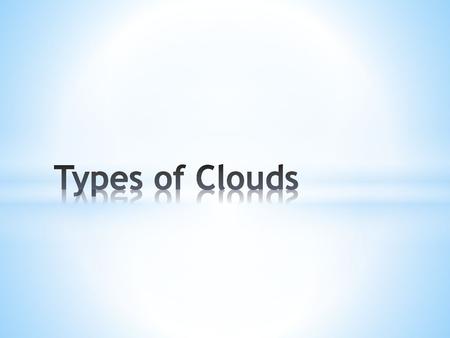 Types of Clouds.