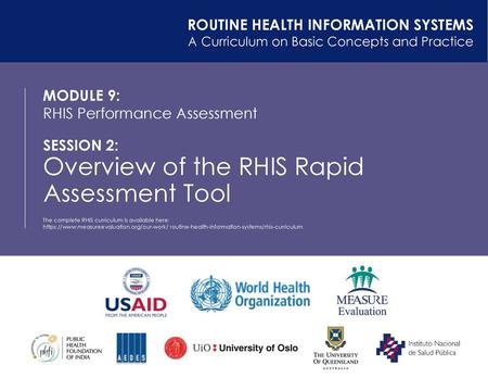 Overview of the RHIS Rapid Assessment Tool