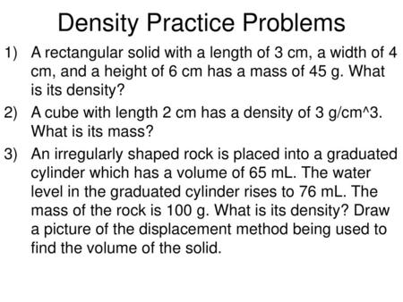 Density Practice Problems