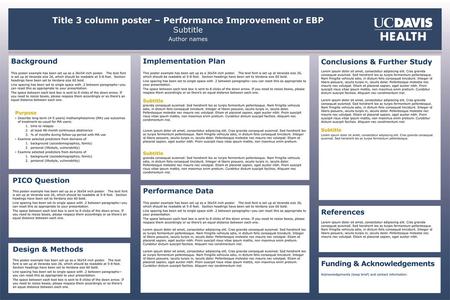 Title 3 column poster – Performance Improvement or EBP