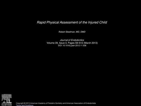 Rapid Physical Assessment of the Injured Child