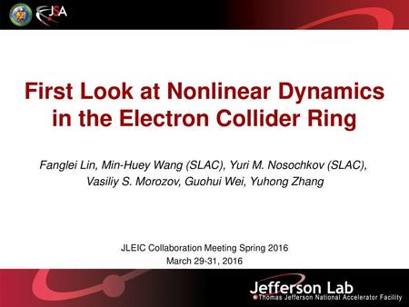 First Look at Nonlinear Dynamics in the Electron Collider Ring