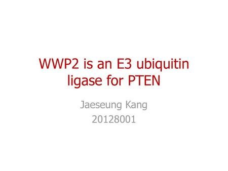 WWP2 is an E3 ubiquitin ligase for PTEN