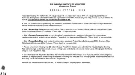 THE AMERICAN INSTITUTE OF ARCHITECTS