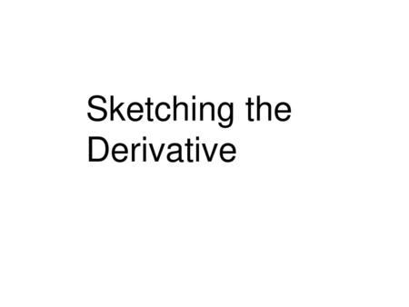 Sketching the Derivative