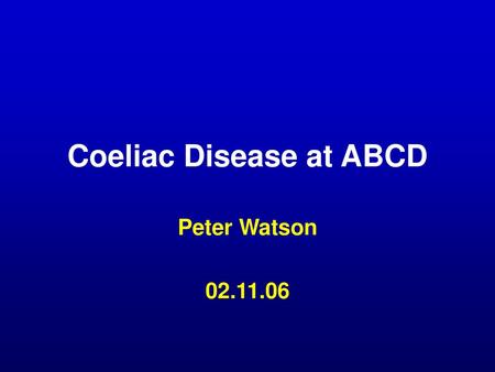 Coeliac Disease at ABCD