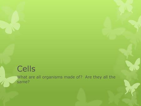 What are all organisms made of? Are they all the same?