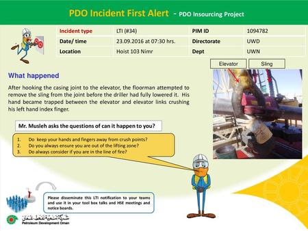 PDO Incident First Alert - PDO Insourcing Project
