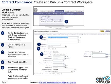 Contract Compliance: Create and Publish a Contract Workspace