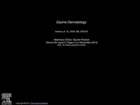 Equine Dermatology Veterinary Clinics: Equine Practice
