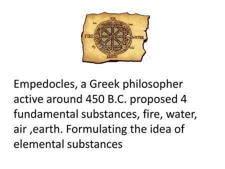 Empedocles, a Greek philosopher active around 450 B. C