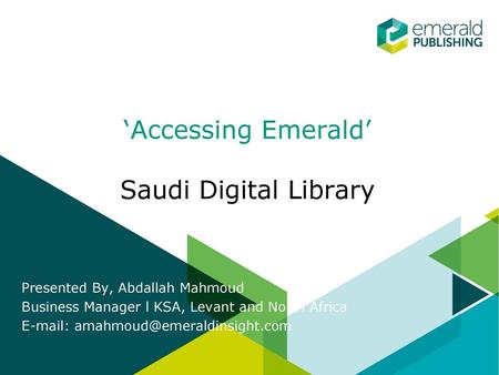 ‘Accessing Emerald’ Saudi Digital Library