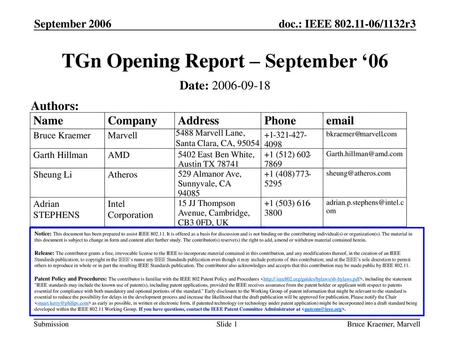 TGn Opening Report – September ‘06