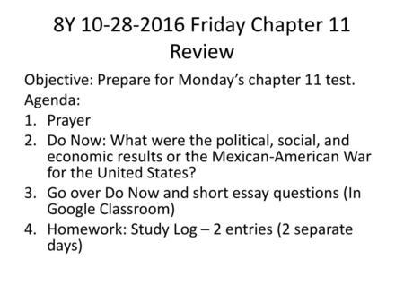 8Y Friday Chapter 11 Review