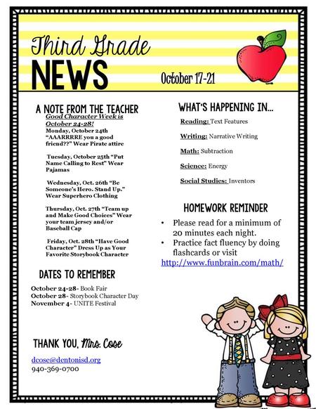 news Third Grade October What’s Happening in...