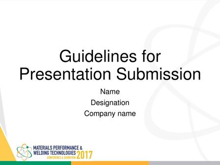 Guidelines for Presentation Submission