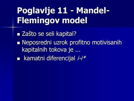 Poglavlje 11 - Mandel- Flemingov model