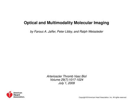 Optical and Multimodality Molecular Imaging