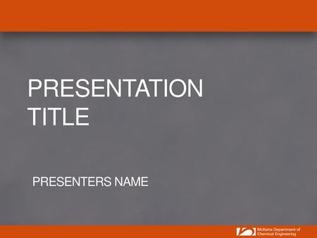 Presentation Title Presenters name.