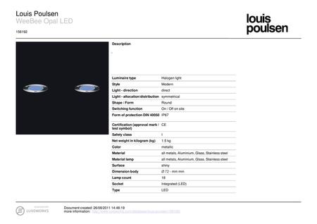 Louis Poulsen WeeBee Opal LED Description - Luminaire type