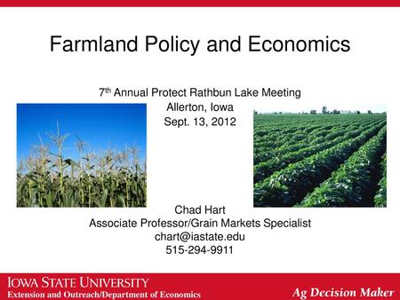 Farmland Policy and Economics