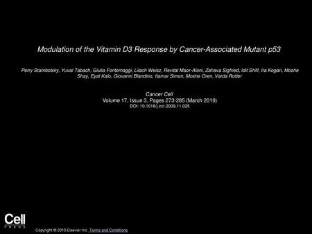 Modulation of the Vitamin D3 Response by Cancer-Associated Mutant p53