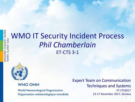 WMO IT Security Incident Process