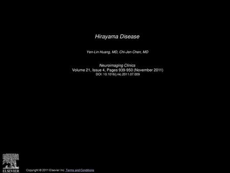 Hirayama Disease Neuroimaging Clinics
