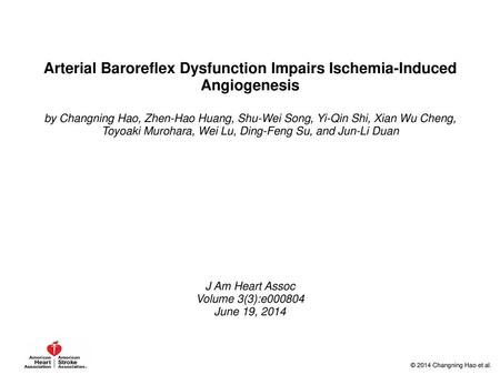 Arterial Baroreflex Dysfunction Impairs Ischemia-Induced Angiogenesis